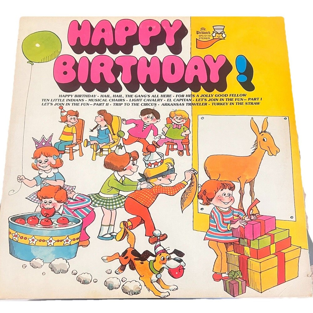 VINTAGE 1974 Happy Birthday Mr. Pickwick Vinyl Record Childrens Party Games